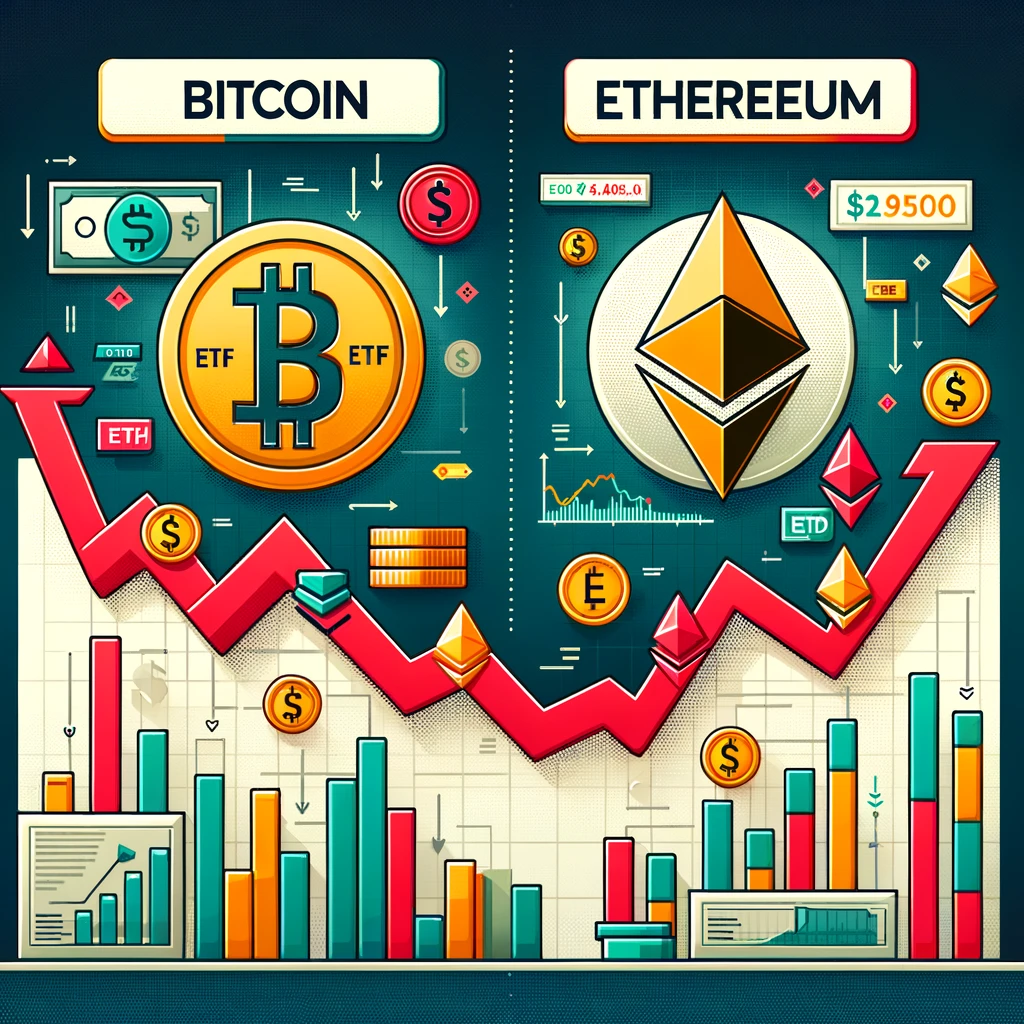 Bitcoin-ETFs schreiben rote Zahlen, während Ethereum mit Zuflüssen überrascht