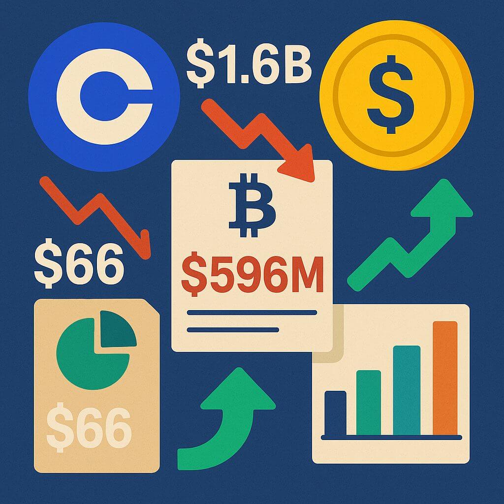 Coinbase erzielt 66 Millionen Dollar Gewinn im Q1 trotz 596 Millionen Dollar Verlust bei Kryptowährungen