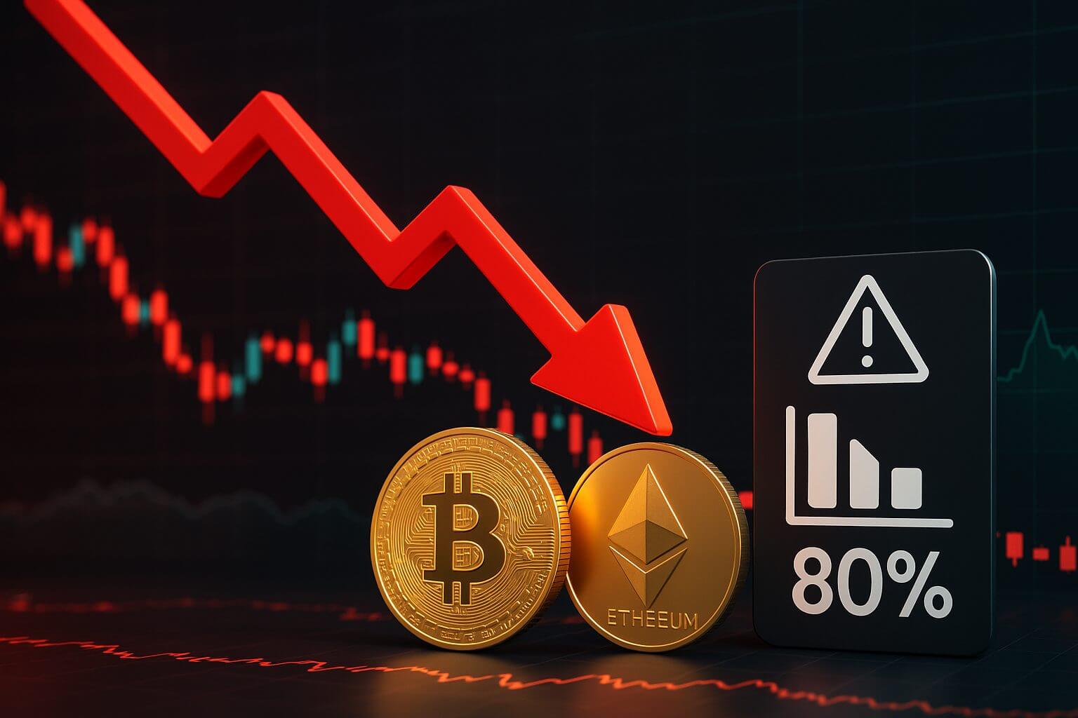 Markt fällt um 3,3 %, Liquidationen bei Ethereum und Bitcoin steigen stark an