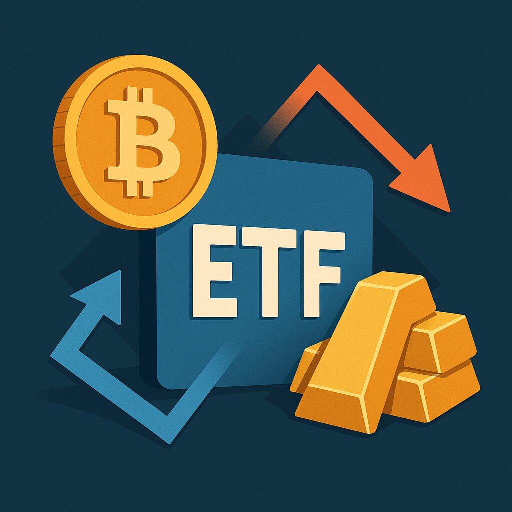Bitcoin und Gold im direkten Vergleich: Auffälliger ETF-Zweikampf