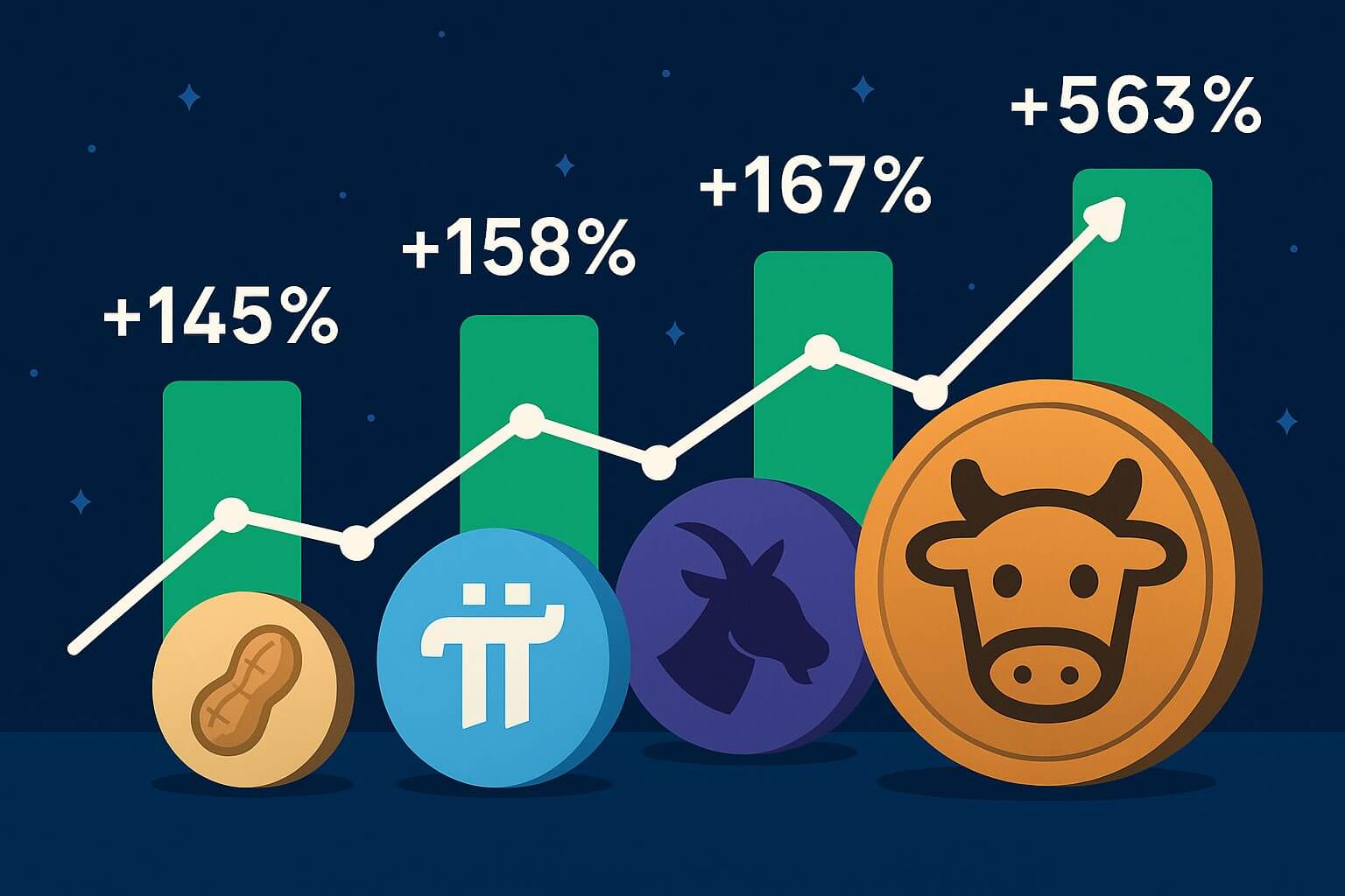 Top-Gewinner der Woche: Memecoins und Nischenprojekte explodieren