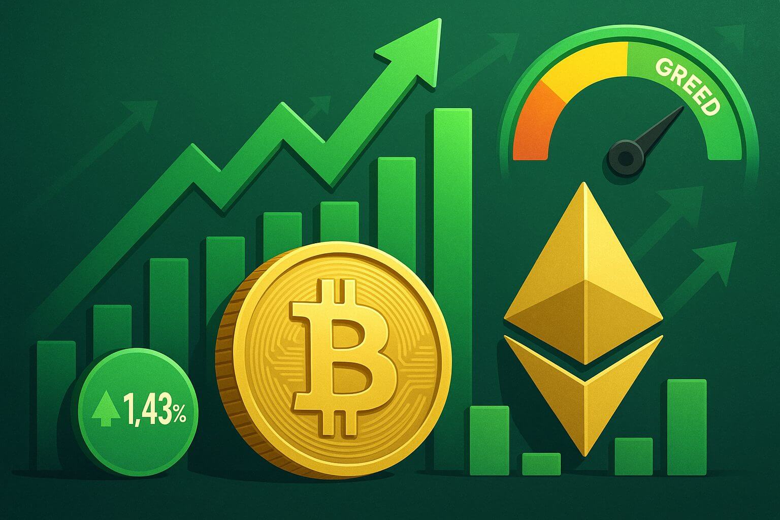 Kryptomarkt steigt um 1,4 % mit Gewinnen für Solana und Ethereum