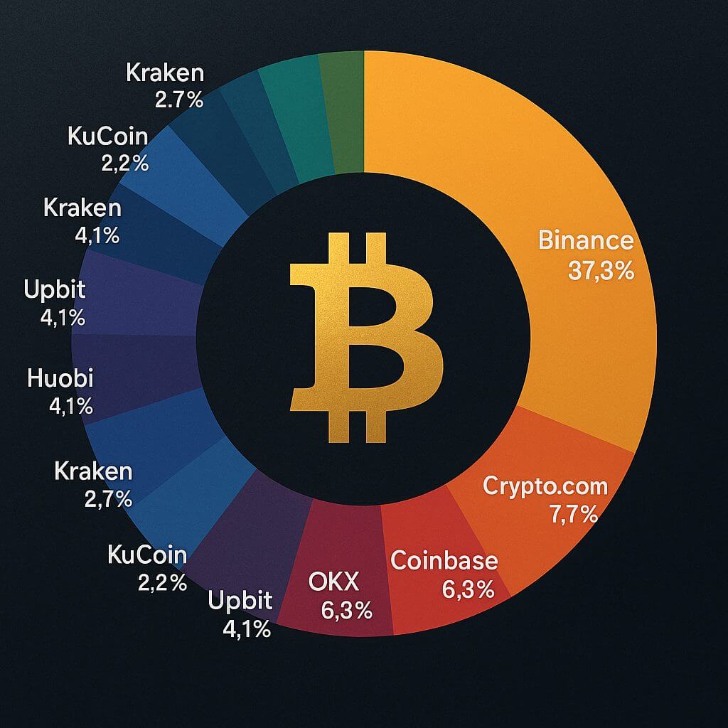 Binance dominiert Bitcoin-Handel mit 37 % Marktanteil im Jahr 2025