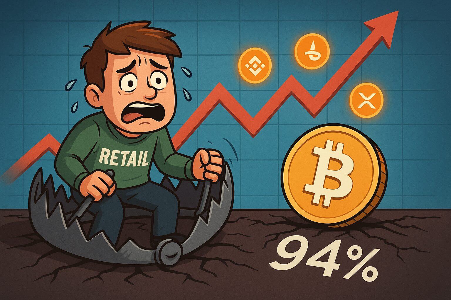 Krypto-Markt-Liquidationen: Warum 94 % der Trader verlieren