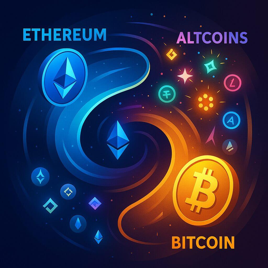 Kommt es zu einer klassischen Rotation zwischen ETH, BTC und Altcoins?