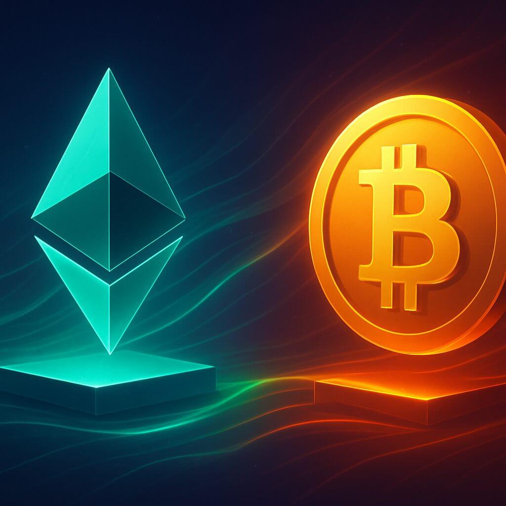 Ethereum droht Bitcoin beim ETF-Anteil zu überholen