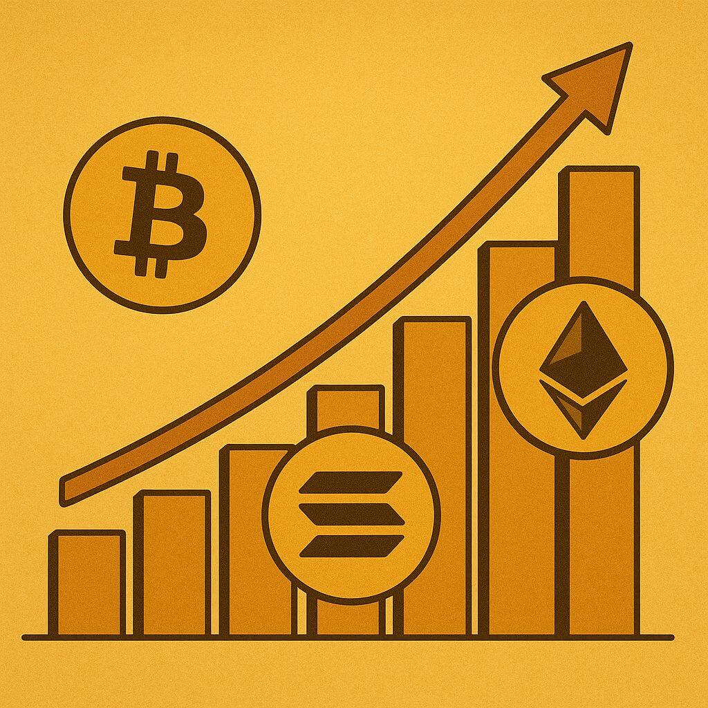 Solana, Bitcoin und Ethereum dominieren Zuflusszahlen