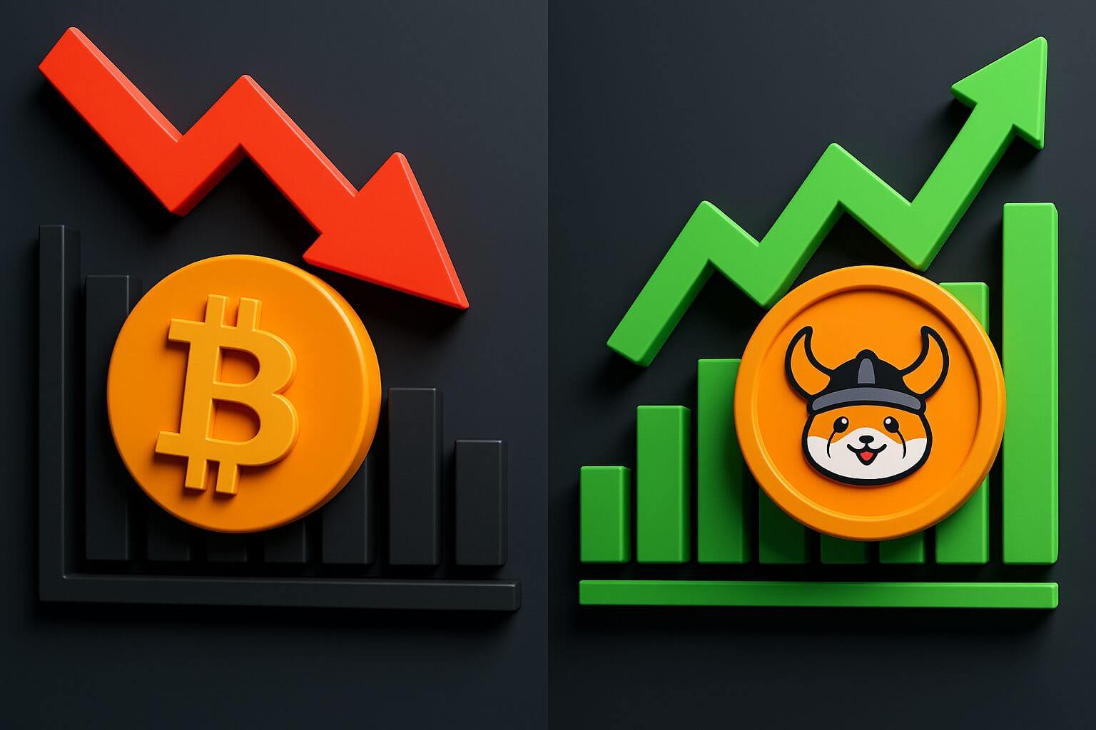 Bitcoin und Ethereum unter Druck, während FLOKI zulegt