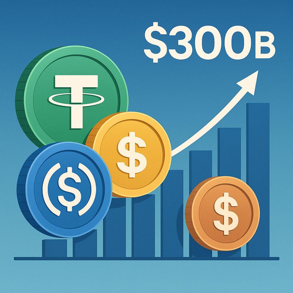 Stablecoins durchbrechen 300-Milliarden-USD-Marke: USDT bleibt Marktführer