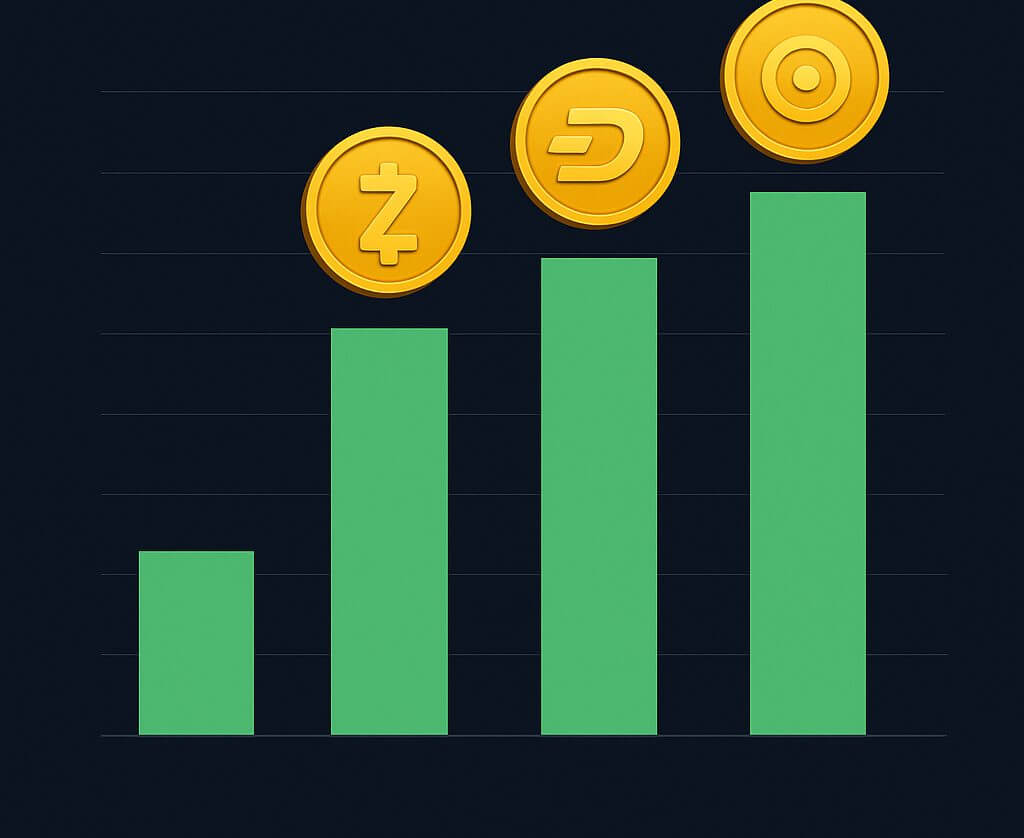 Privacy-Coins explodieren: Zcash, Dash und Railgun legen stark zu