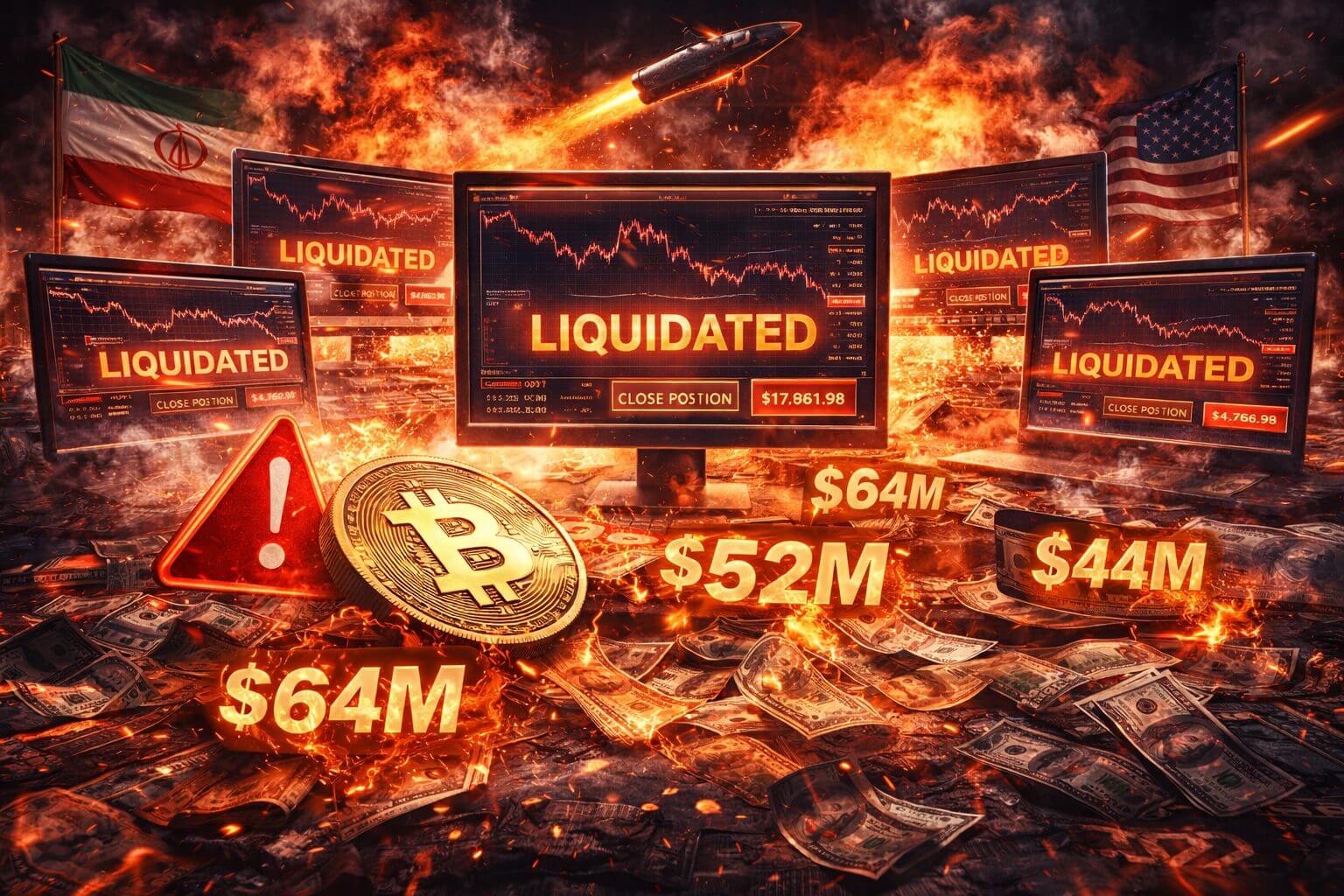 Massive Liquidationen treffen Trader nach Drohungen der USA gegenüber dem Iran