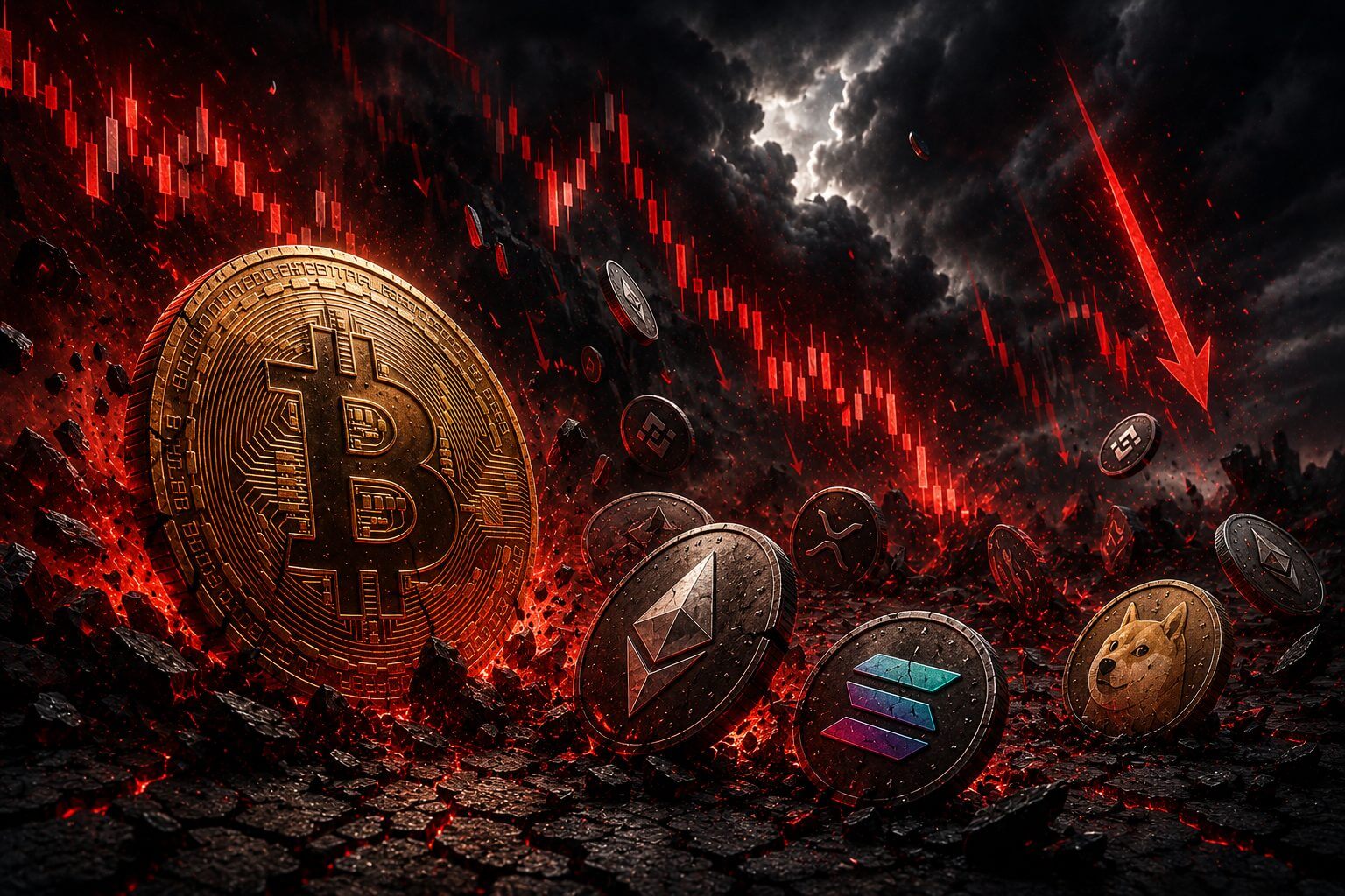 Bitcoin-Kurs crasht unter 75.000 US-Dollar, während Liquidationen auf 1 Milliarde US-Dollar zusteuern