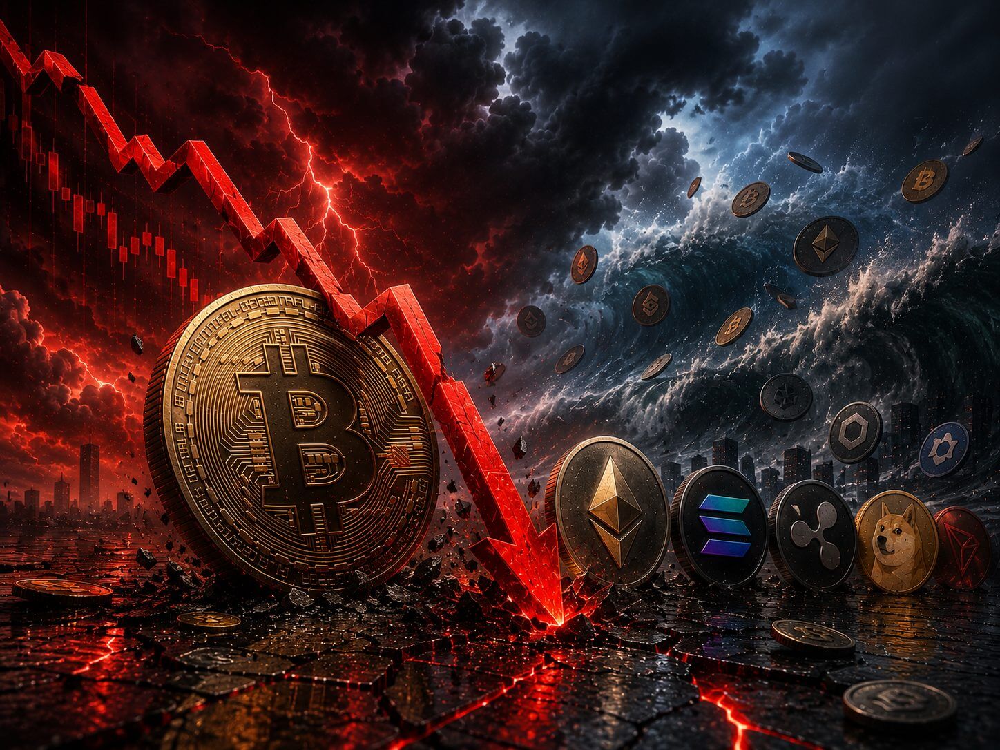Kryptowährungsmarkt unter Druck, Bitcoin-Kurs fällt unter 77.000 US-Dollar