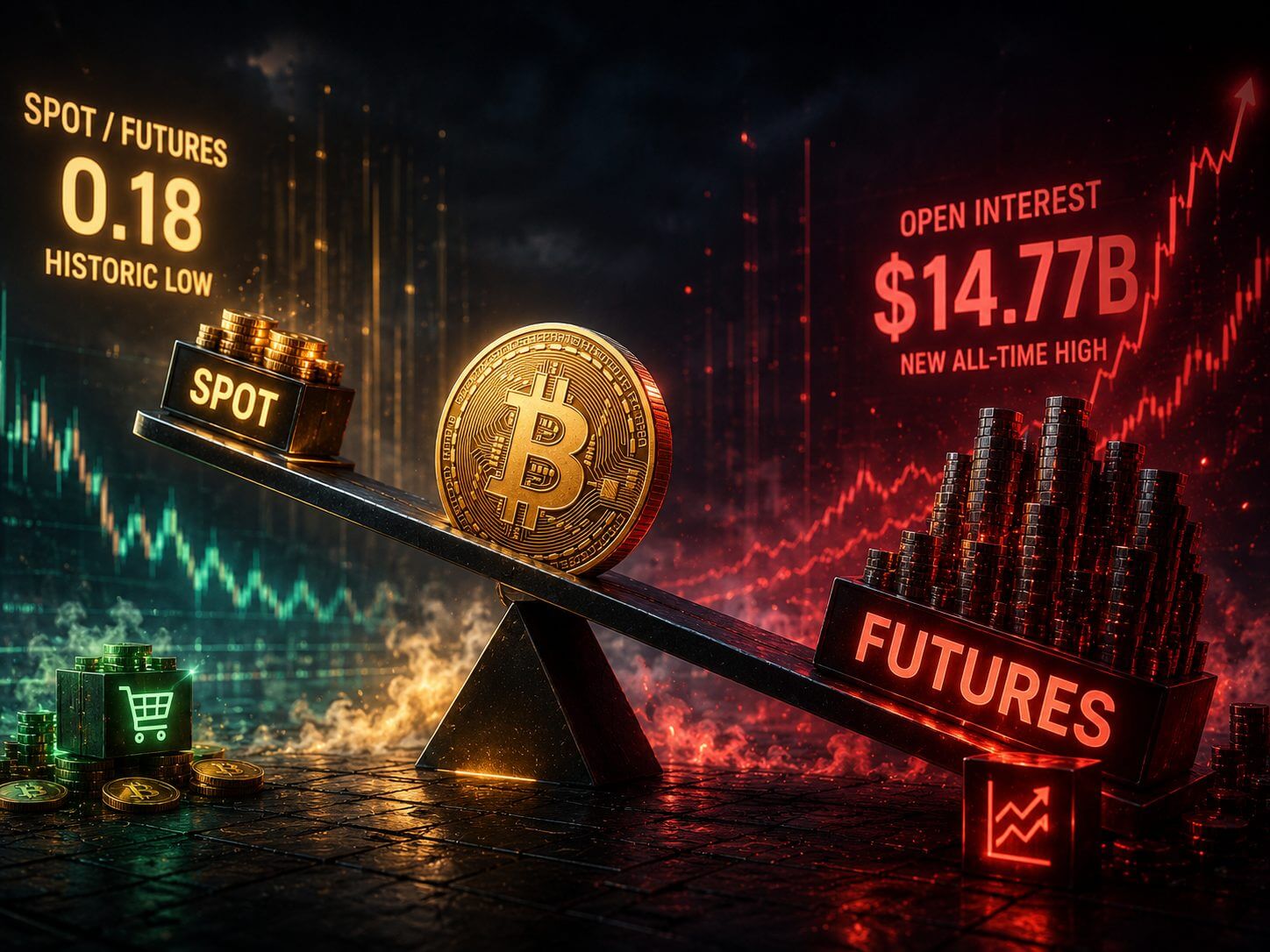 Bitcoin-Futures auf Binance erreichen Rekordniveau, während der Spotmarkt schrumpft