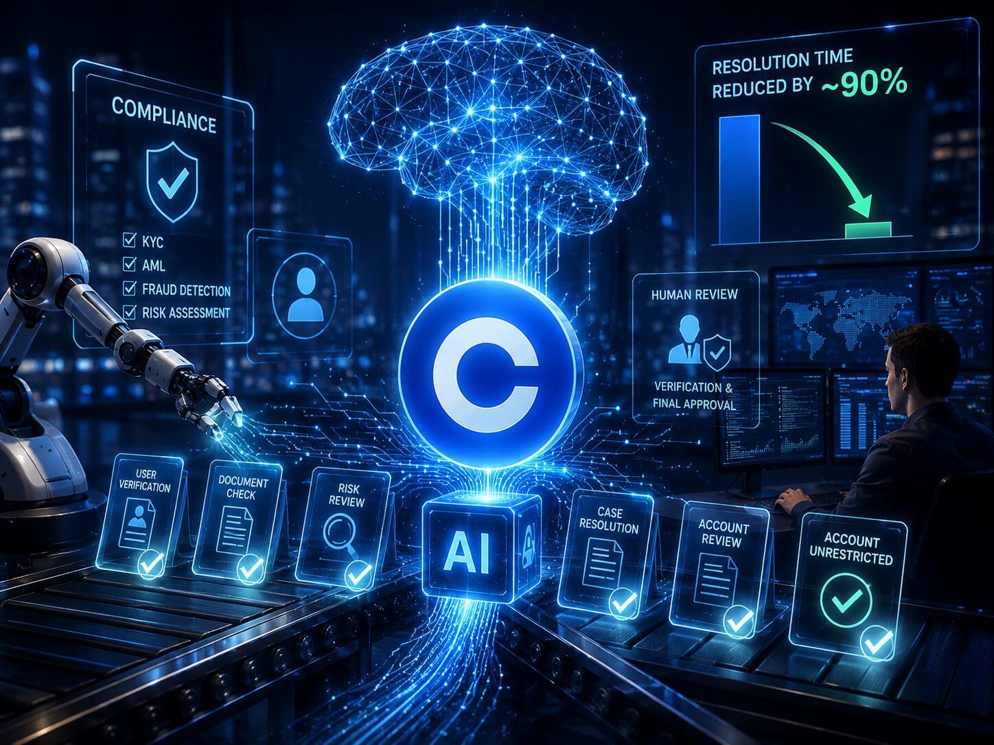 Coinbase verkürzt Kontoeinschränkungen dank KI um 90 %