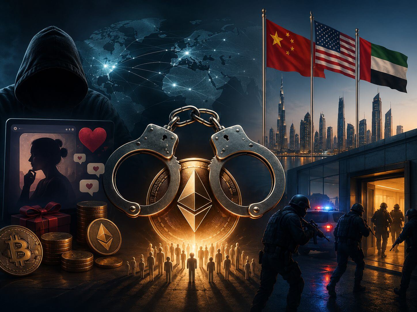 China, USA und VAE gehen gegen Krypto-Romance-Scams in Dubai vor