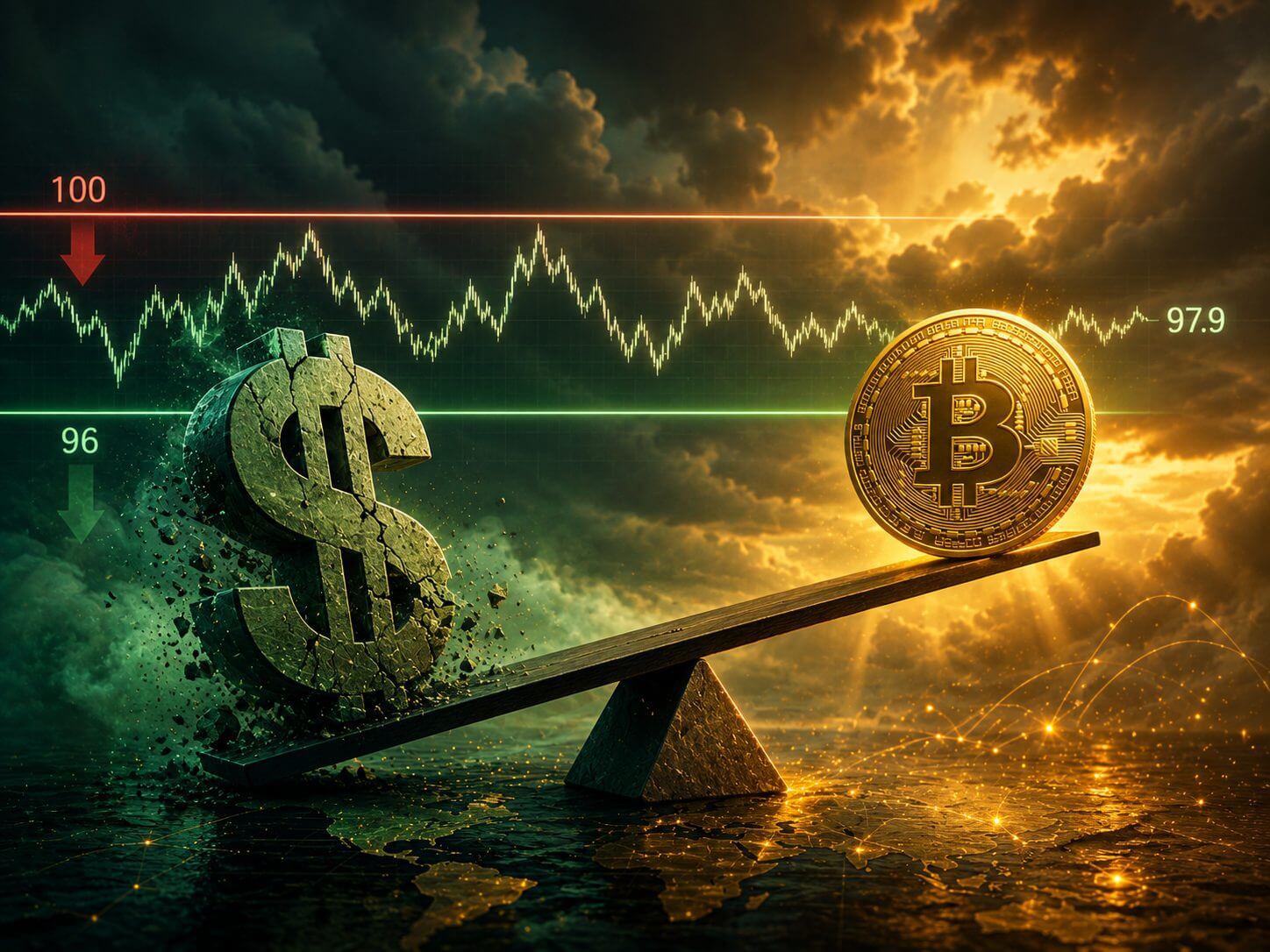 Schwacher Dollar könnte Bitcoin laut Analysten in die Karten spielen