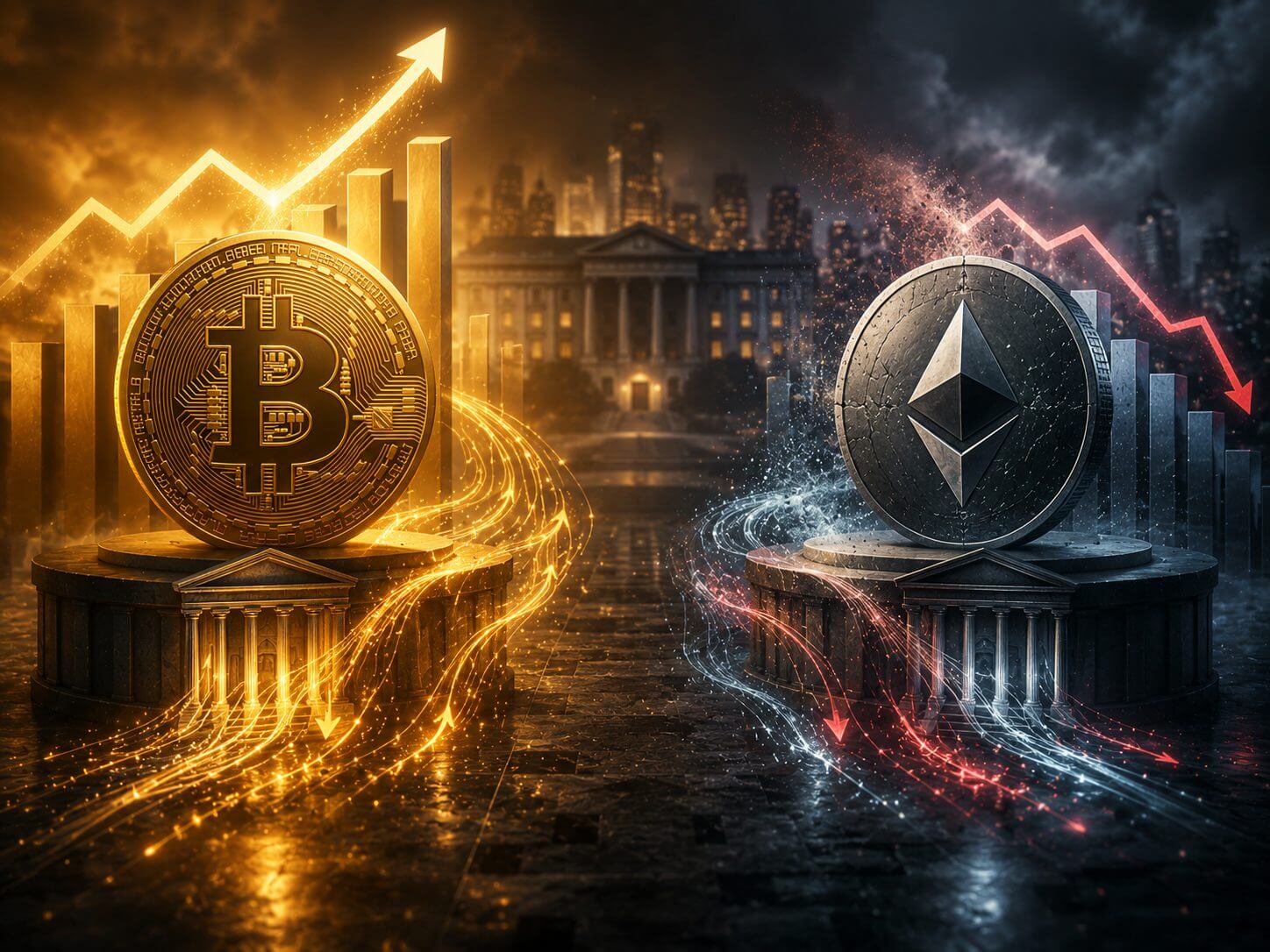 Große Investoren bauen Bitcoin-Positionen aus und verkaufen Ethereum