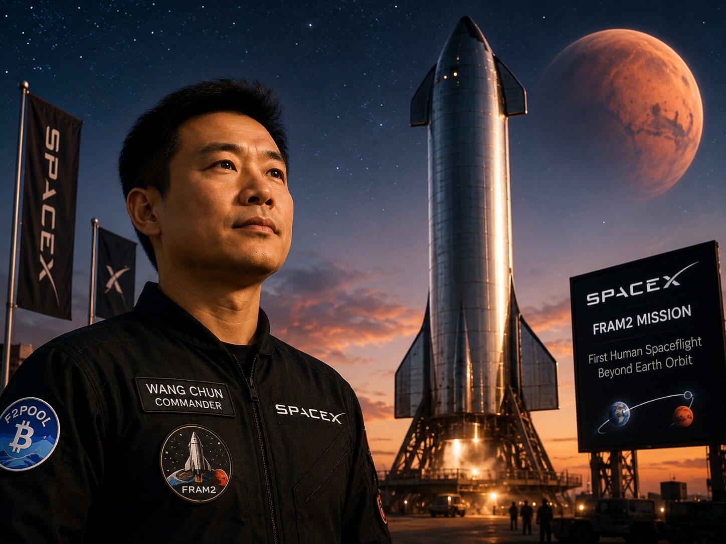 F2Pool-Mitgründer fliegt mit SpaceX in Richtung Mars und Mond