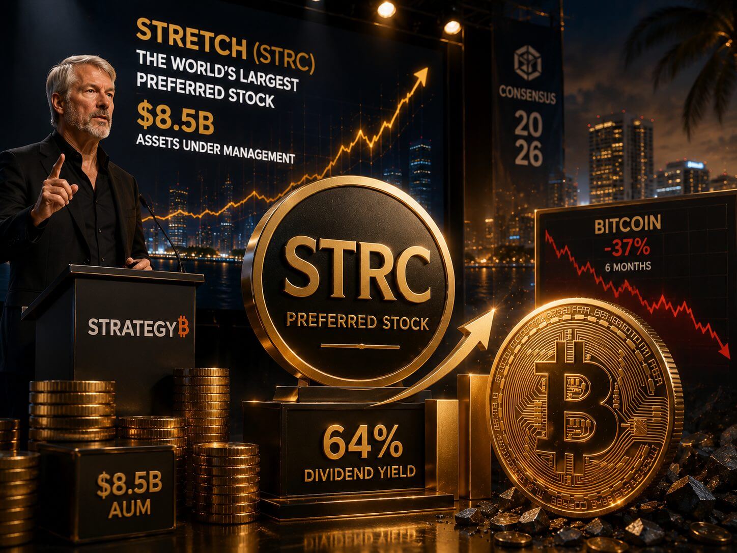 Michael Saylor lobt STRC, während Bitcoin um 37 % fällt
