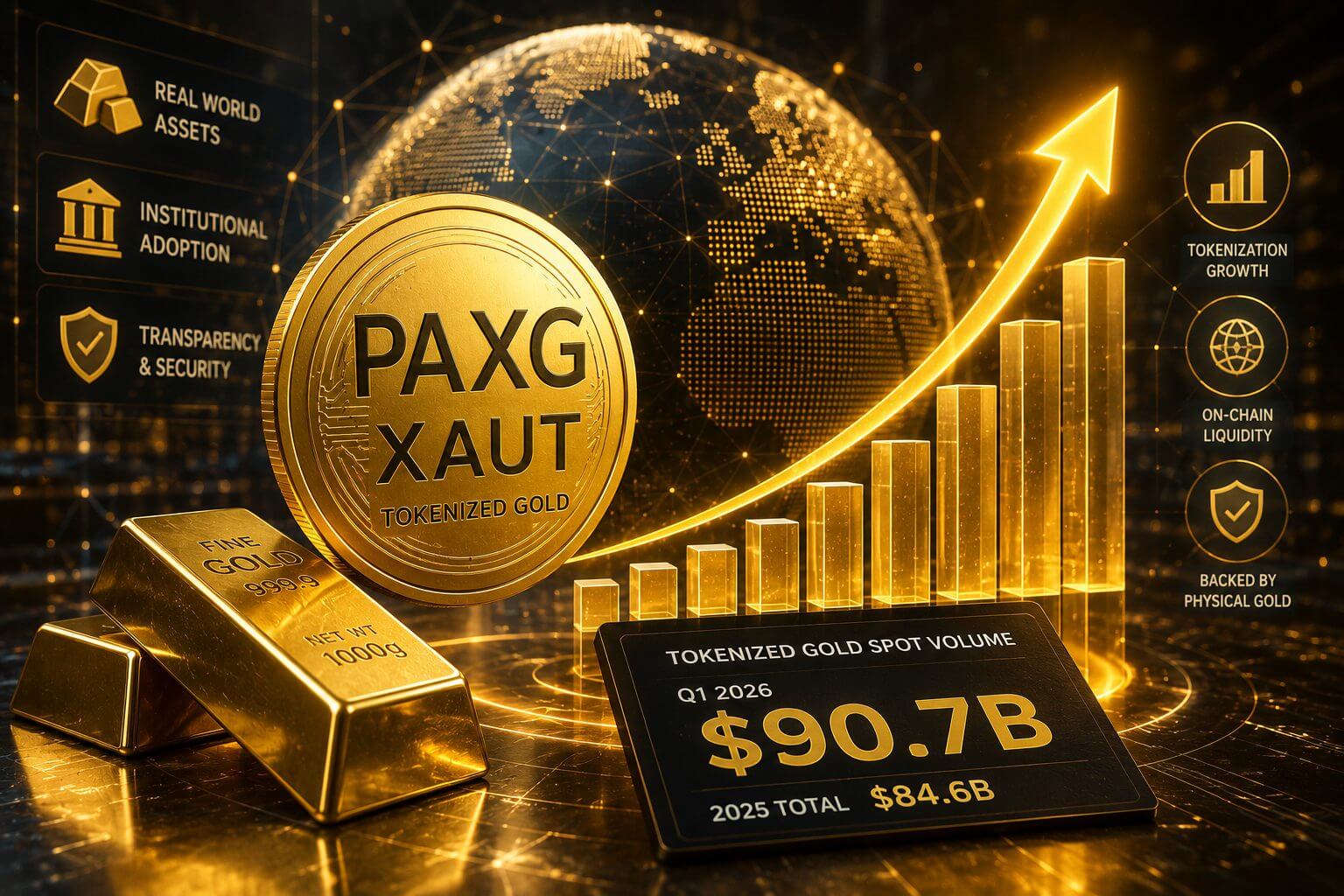 Tokenisiertes Gold bricht Rekorde mit 90 Milliarden $ Handelsvolumen