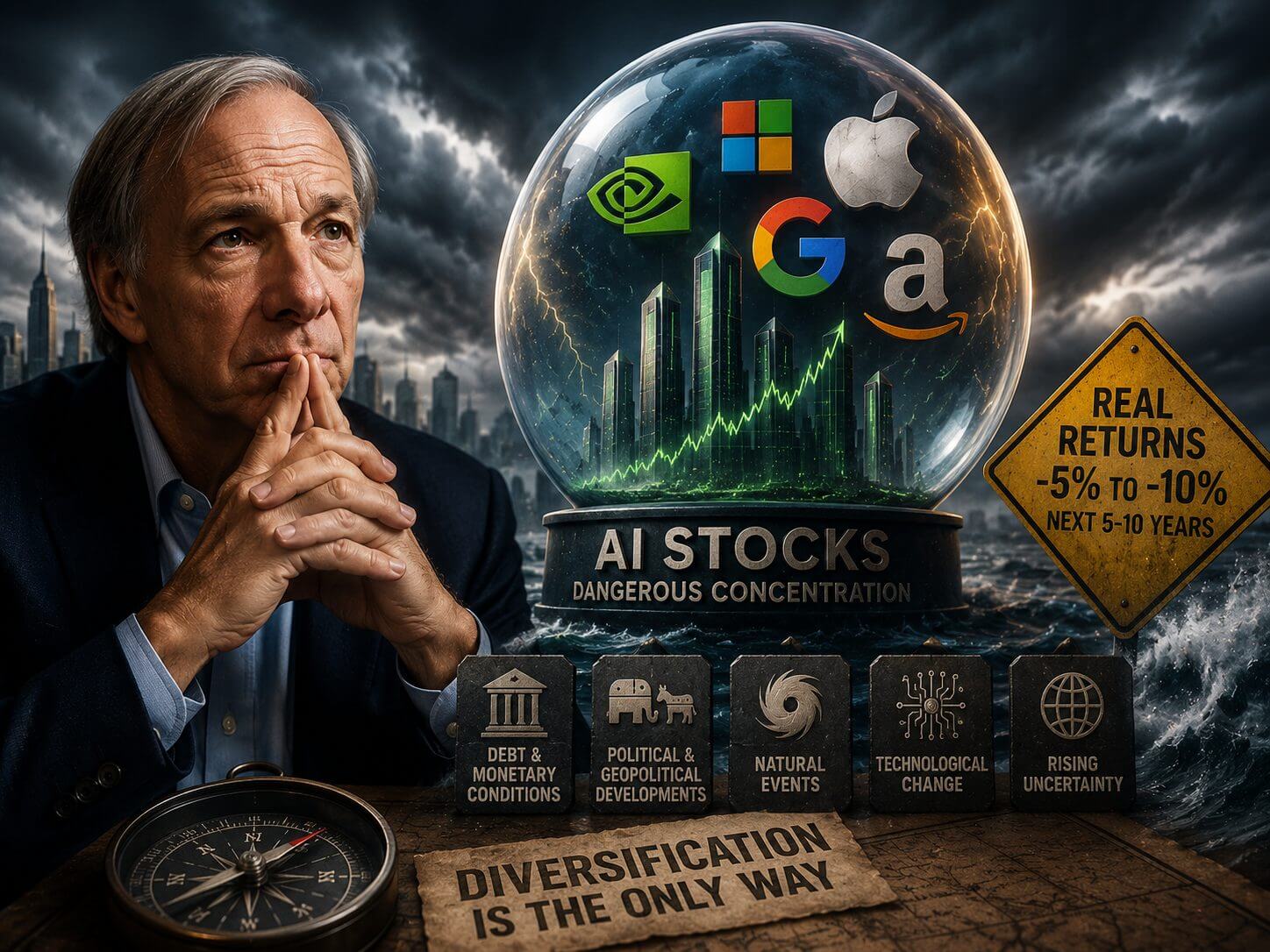 Ray Dalio warnt vor negativen Renditen bei US-Aktien