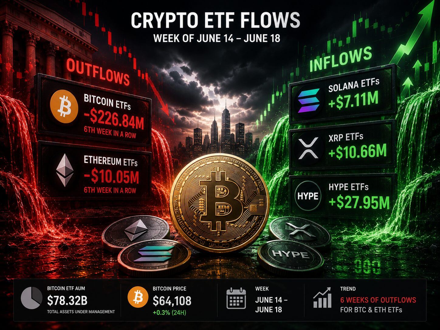 Bitcoin-ETF-Abfluss nimmt zu: sechs Wochen in Folge negativ