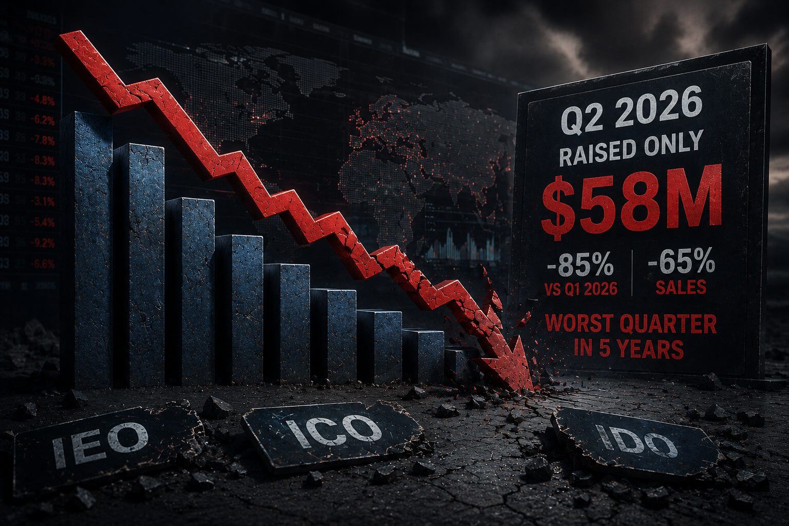 ICO- und IDO-Markt fällt auf Tiefststand im Q2 2026