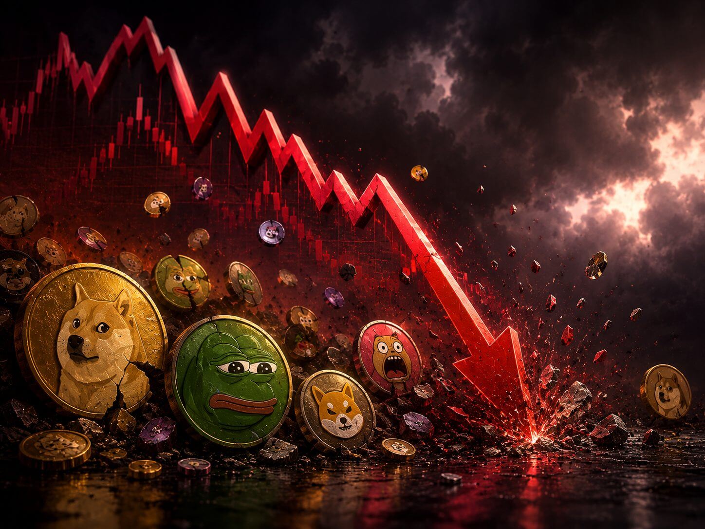 Memecoin-Marktwert stürzt um 81,9 % vom Höchststand von 135 Milliarden US-Dollar ab